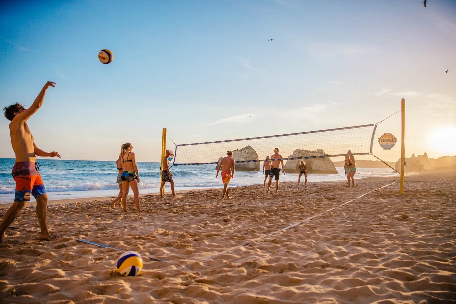 Beachvolleyball am Strand